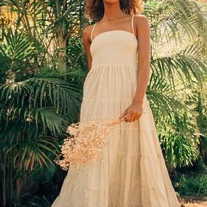 Lulu's Cream Maxi Skirt